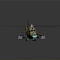 Aerospace Themed Helicopter Model with Yellow Camouflage and Large Propellers