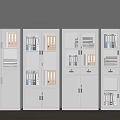 White Office Filing Cabinets With Glass Doors And File Folders Inside
