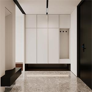 Minimalist Functional Shoe Cabinet Door Entrance 3d model