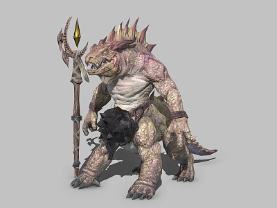 Demon Dragon Guard Lizard Man Mage model