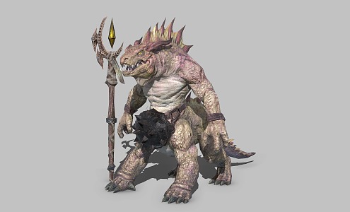 Demon Dragon Guard Lizard Man Mage 3d model