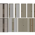 Diverse Modern Security Doors With Stylish Handles And Metal Panel Designs 3d model