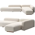 Modern Beige Sectional Sofa With Plush Cushions And Contemporary Living Room Design