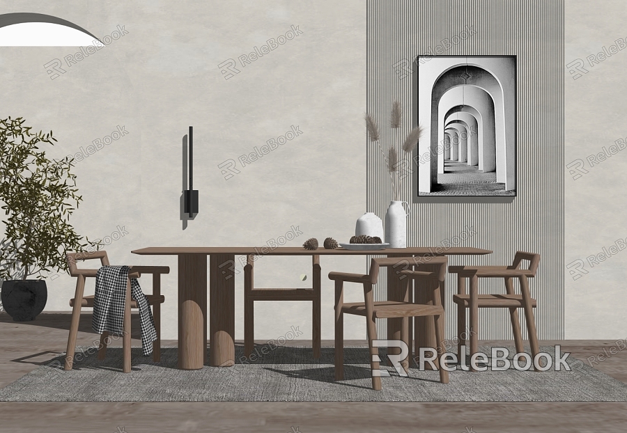 Modern Dining Table and Chair Combination model