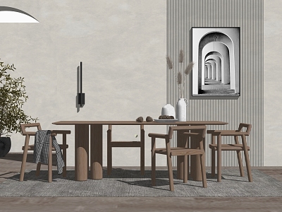 Modern Dining Table and Chair Combination model