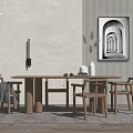 Modern Dining Table and Chair Combination 3d model