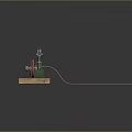 Mechanical Model of Spacecraft Propulsion Mechanism With Green Body Red Wheel and Wooden Base