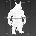Muscular Rhino Themed Game Movie Character With Humanoid Body And Decorative Loincloth