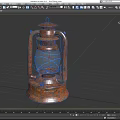 Vintage Outdoor Lantern With Classic Metal Frame And Illuminated Glass Shade Design