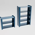Two Blue Open Bookshelves With Multiple Shelves For Modern Home Storage Solution 3d model