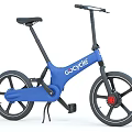 COOGHI Blue Folding Bicycle With Modern Design Lightweight Frame And Black Wheels