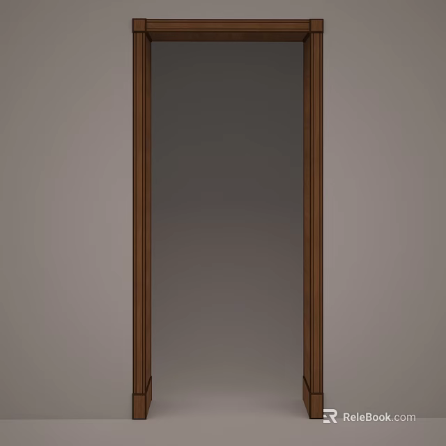 Sleek Hinged Door With Wooden Frame For Modern Home Interior Design 3d model 