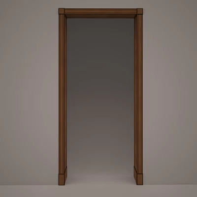 Sleek Hinged Door With Wooden Frame For Modern Home Interior Design 3d model