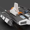 Futuristic Sci Fi Spaceship Model With Gray White Orange Detailed Structure 3d model