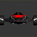 Red Futuristic Race Car With Black Wheels And Sleek Modern Design