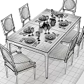 Elegant Dining Table Set With Wooden Table Chairs Fresh Apples And Glassware