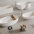 Modern Bathroom Bathtubs In Different Shapes With Faucets Towels And Accessories