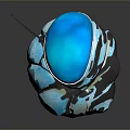 Glossy Blue Metallic Beetle Close Up View With Symmetrical Segmented Carapace