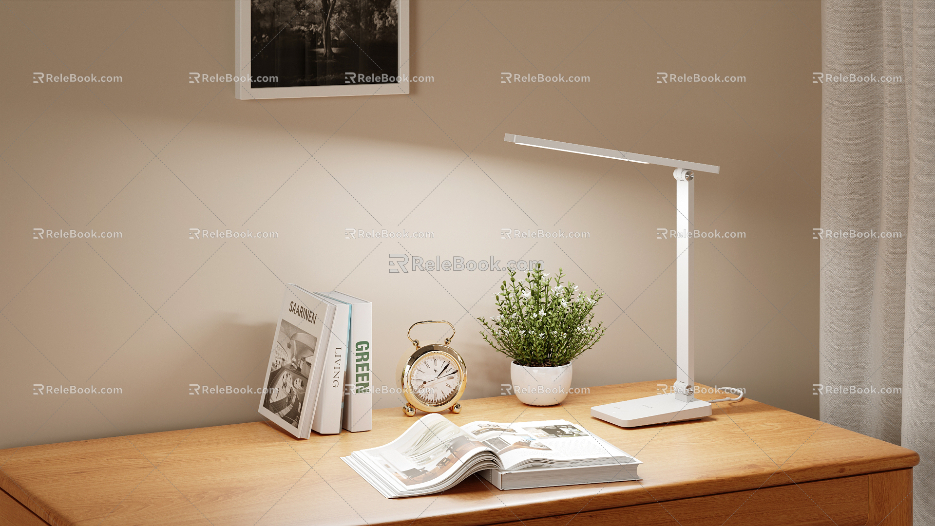 Modern Table Lamp Cream Desk Lamp 3d model