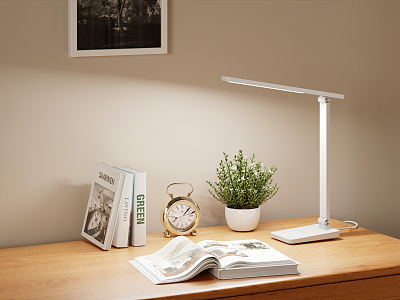 Modern Table Lamp Cream Desk Lamp 3d model