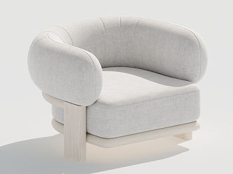 Cream Single Sofa Casual Chair Single Chair 3d model