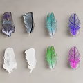 Colorful Feather Decorative Ornament Set With Various Colors For Home Decoration