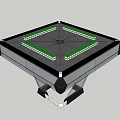 Modern Billiard Style Entertainment Table With Green Felt Surface And Black Frame Structure 3d model
