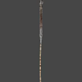 Rusty Metal Rod Weapon Alongside Worn Yellow DEAD END Sign With Red Arrow
