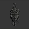 3D Rendered Mythical Reptile With Rock Covered Skin Open Mouth And Yellow Eyes