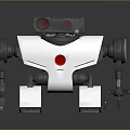 Game Movie Robot Character With White Body Black Head Red Eye And Mechanical Arms