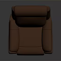 Brown Leather Single Sofa Modern Design With Comfortable Armrests And Backrest For Living Room