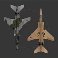 Detailed Airplane Models Featuring Camouflage Green And Beige Designs With Emblems