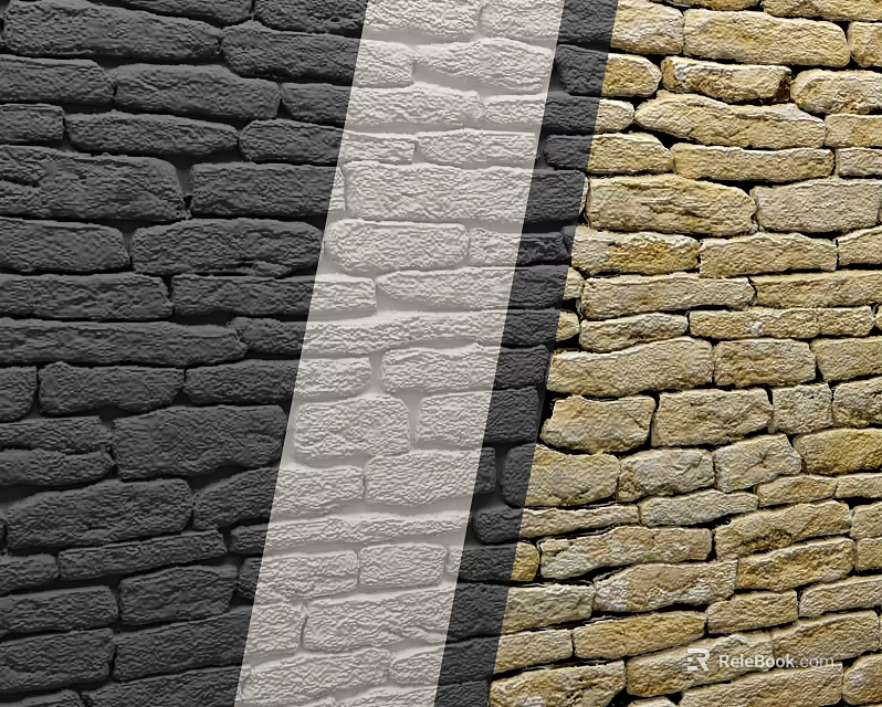 Varied Natural Stone Wall Textures With Black White And Beige Patterns For Design Projects 3d model 