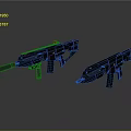 Futuristic Tactical Rifles Black Modern Design With Scope Barrel And Grip