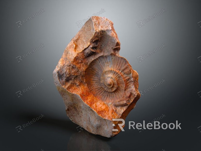 Conch fossil bone snail snail field snail shellfish marine animal wildlife animal model