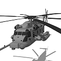 Military Twin Rotor Helicopter With Gray Body And Weapon System
