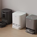 Smart Trash Cans In Black White Gray And Robot Vacuum For Home Cleaning