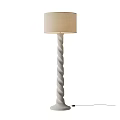 Stylish Floor Lamp With Twisted Stand And Beige Fabric Lampshade For Home Interior Design