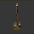Green And Orange Mobile Crane Model With Long Boom Hook And Wheels