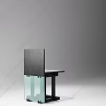 Modern Single Chair With Black Frame And Transparent Glass Legs Design