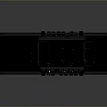 Black Toy Tank With Simple Design Wheels Top Cannons And Gray Background