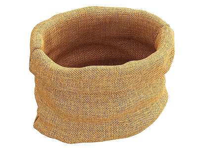Handwoven Burlap Storage Basket For Home Organization And Decorative Use 3d model
