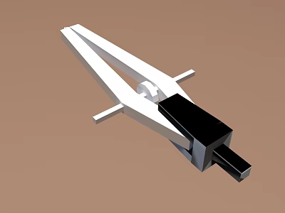White Folder 3D Model With Black Components On Brown Background 3d model