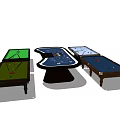 Indoor Sports Equipment With Billiard Air Hockey And Foosball Game Tables