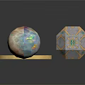 Elegant Home Decorative Spherical Ornaments With Phoenix Pattern Ceramic Tray And Colorful Glaze