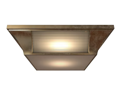 Modern Square Ceiling Light With Metal Frame And Striped Illuminated Lampshade 3d model