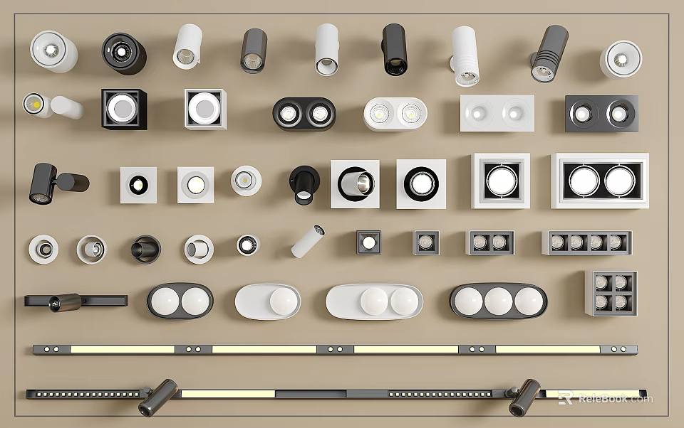 Various Modern Downlights And Spotlights With Different Designs For Home Lighting 3d model 
