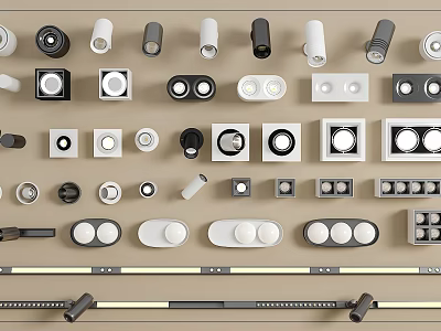Various Modern Downlights And Spotlights With Different Designs For Home Lighting 3d model