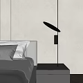 Modern Bedroom Wall Lamp Design With Bedside White Wall And Gray Pillow