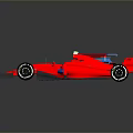 Red Formula Race Car Featuring Streamlined Design Black Wheels And Aerodynamic Rear Wing